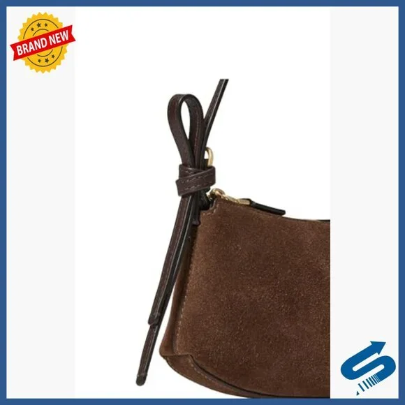 Leather Crossbody Pouch Bag with Zipper Closure One Size